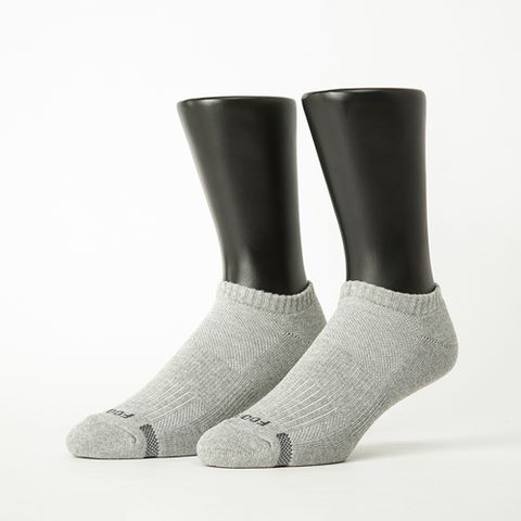 【Footer除臭襪】單色運動逆氣流氣墊船短襪-男款T31L-淺灰