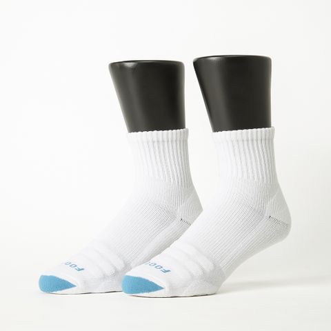 【Footer除臭襪】螺旋氣墊輕壓力襪-男款T98-白
