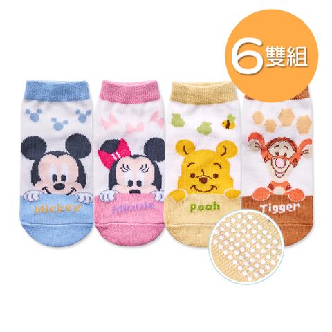 【ONEDER】迪士尼幼童襪 米奇米妮 小熊維尼 12-14cm-6雙組