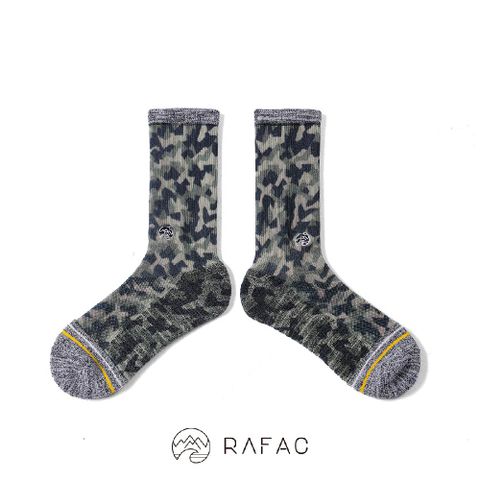 RAFAC時髦運動中筒襪_迷彩綠