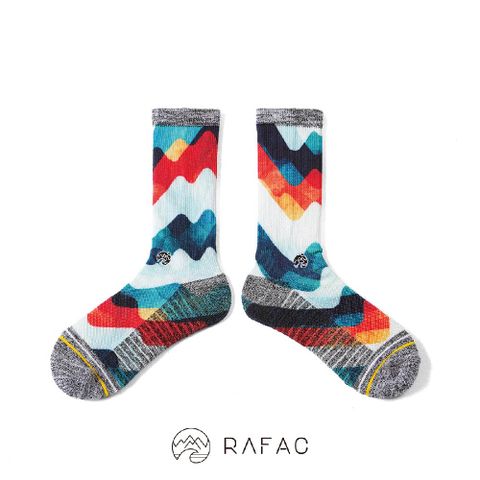 RAFAC時髦運動中筒襪_彩波浪