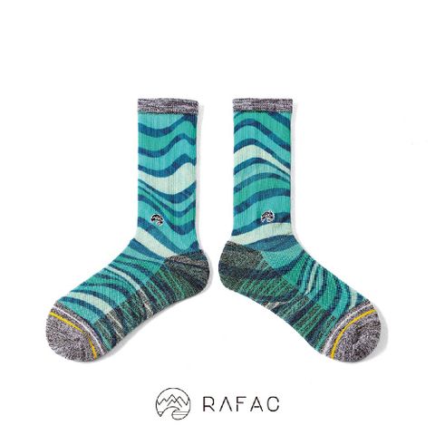 RAFAC時髦運動中筒襪_綠波浪