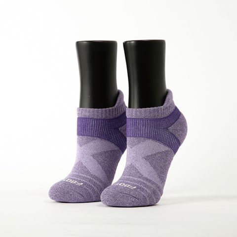 【Footer除臭襪】暖陽麻花輕壓力足弓船短襪-女款(T142M-紫)