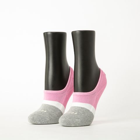 【Footer除臭襪】雙色派對船短隱形襪-女款(Q220-灰頭)