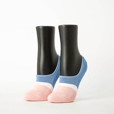 【Footer除臭襪】雙色派對船短隱形襪-女款(Q220-粉紅頭)