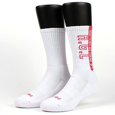 【Footer除臭襪】H.G.L螢光運動氣墊襪-男款(K215-白)