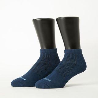 【Footer除臭襪】輕壓力氣墊機能襪-男款(T95-藍)