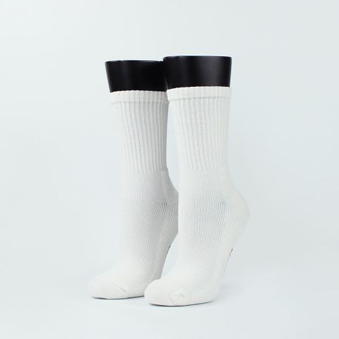 【FOOTER除臭襪】素面輕壓力高筒襪T99M-白