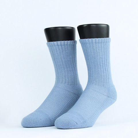 【FOOTER除臭襪】Ultra．素色極暖登山羊毛襪-男款(W191-天空藍)