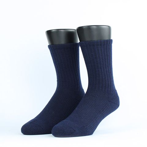 【FOOTER除臭襪】Ultra．素色極暖登山羊毛襪-男款(W191-藏青)