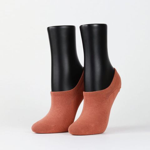 【FOOTER除臭襪】素色微分子船短襪-女款(T72M-磚紅)