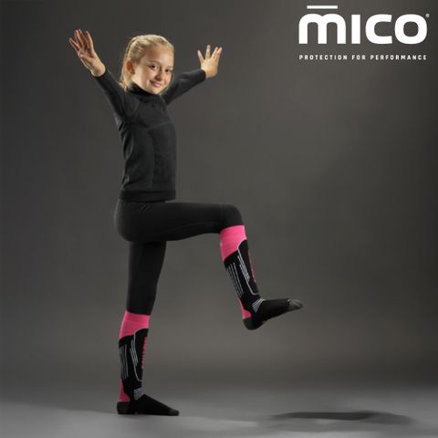 MICO 童 Primaloft 美麗諾羊毛滑雪襪 CA2698【159黑桃】
