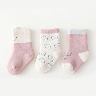 【品樂．LaVie】秋冬加厚保暖中筒襪童襪(雲朵三雙組)