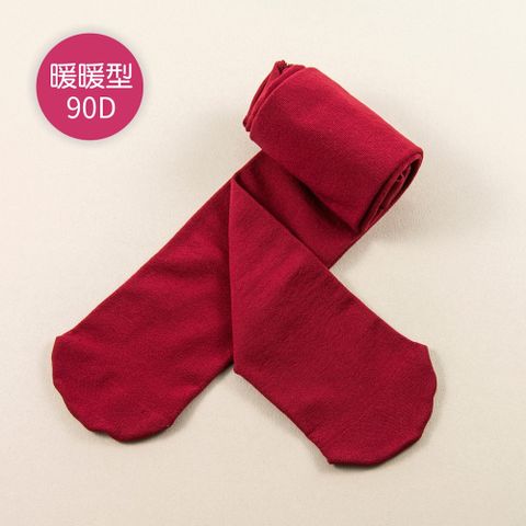 【90D暖暖蘋果紅（0-12歲）- 3歲以下止滑】超細緻兒童褲襪