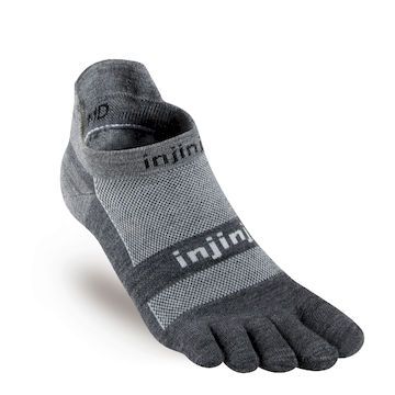 INJINJI RUN輕量羊毛五趾隱形襪-碳黑