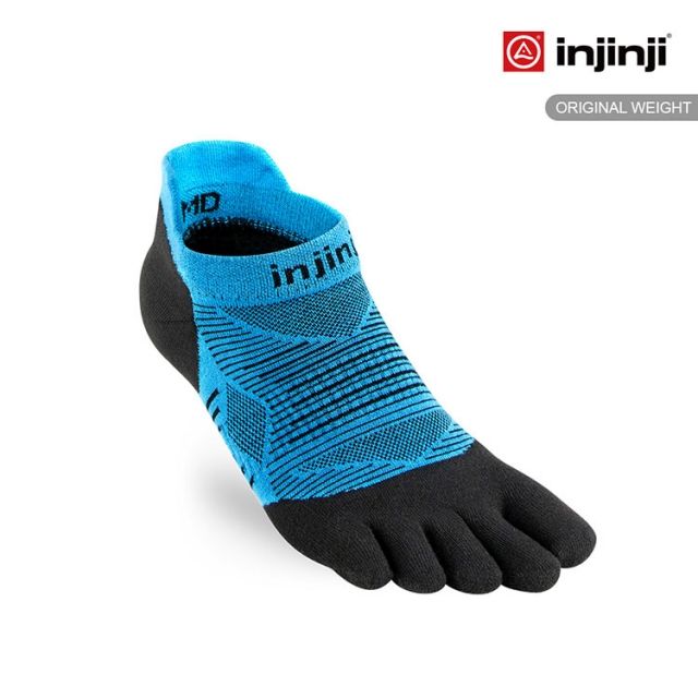 INJINJI RUN 吸排五趾隱形襪-水藍