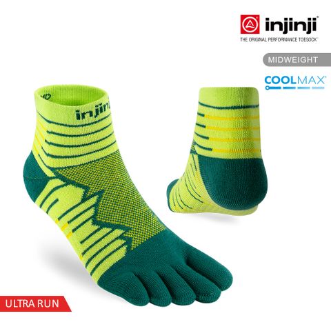 【INJINJI】Ultra Run終極系列五趾短襪 (螢光綠)五指襪 五趾襪 機能襪 INAB0NAA6445