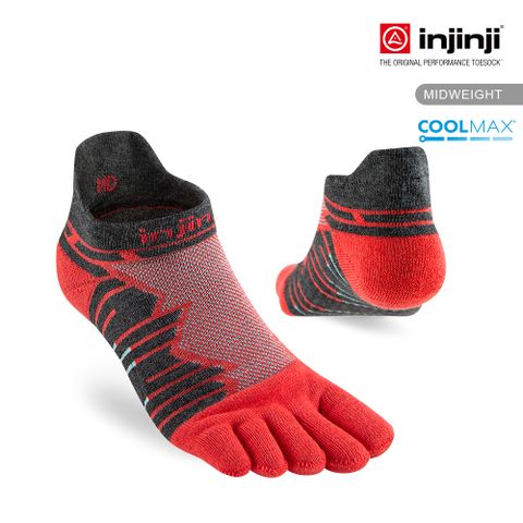 INJINJI Ultra Run終極系列五趾隱形襪 (火山紅)NAA6505 五指襪 五趾襪 機能襪 跑襪 運動襪