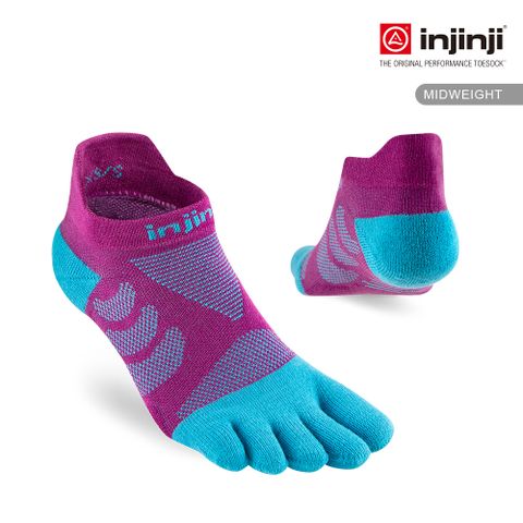 INJINJI 女 Ultra Run終極系列五趾隱形襪 (果醬紫) - NAA66 | 吸濕排汗 輕量透氣 跑步襪