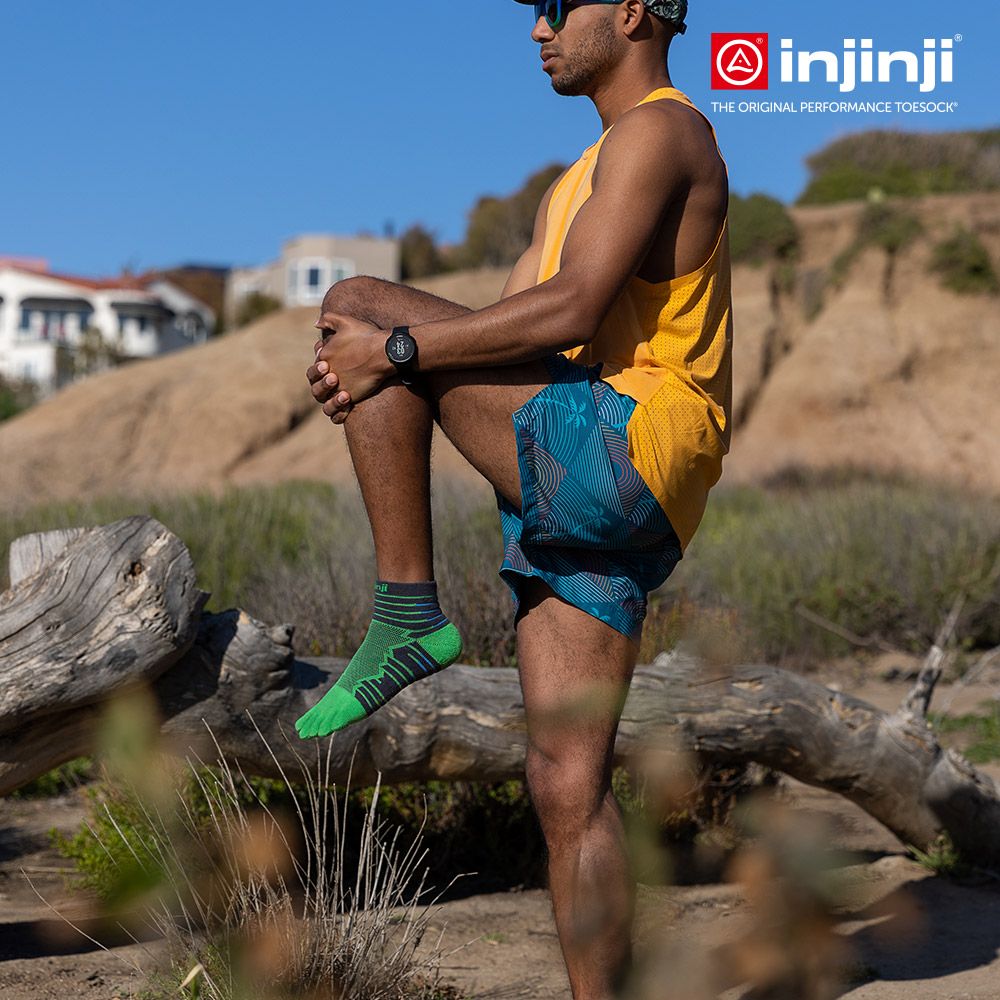 INJINJI Ultra Run終極系列五趾短襪(翠綠)-NAA6446|避震緩衝 推薦路跑用 慢跑 馬拉松襪