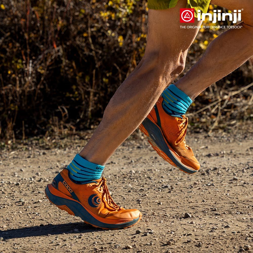 INJINJI Ultra Run終極系列五趾短襪(太平洋藍)-NAA6456|避震緩衝 推薦路跑用 慢跑 馬拉松襪