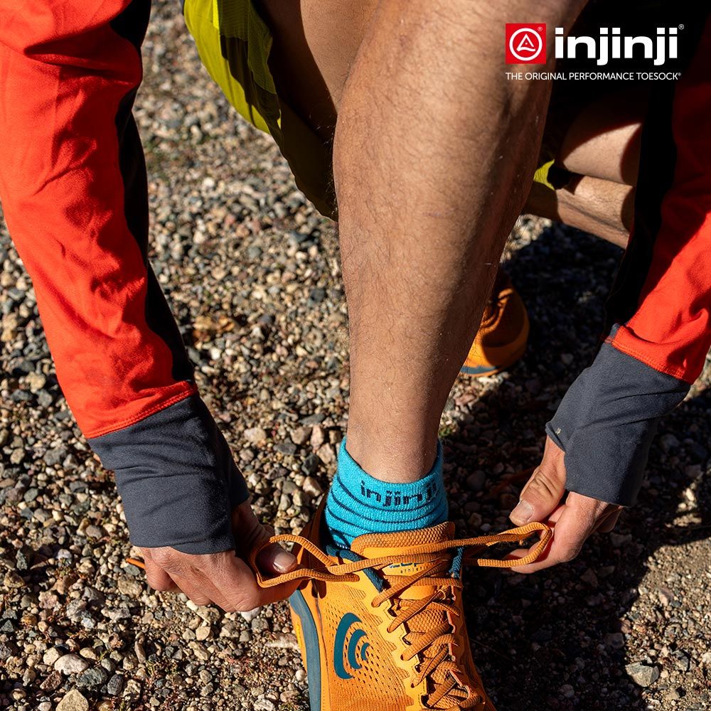 INJINJI Ultra Run終極系列五趾短襪(太平洋藍)-NAA6456|避震緩衝 推薦路跑用 慢跑 馬拉松襪