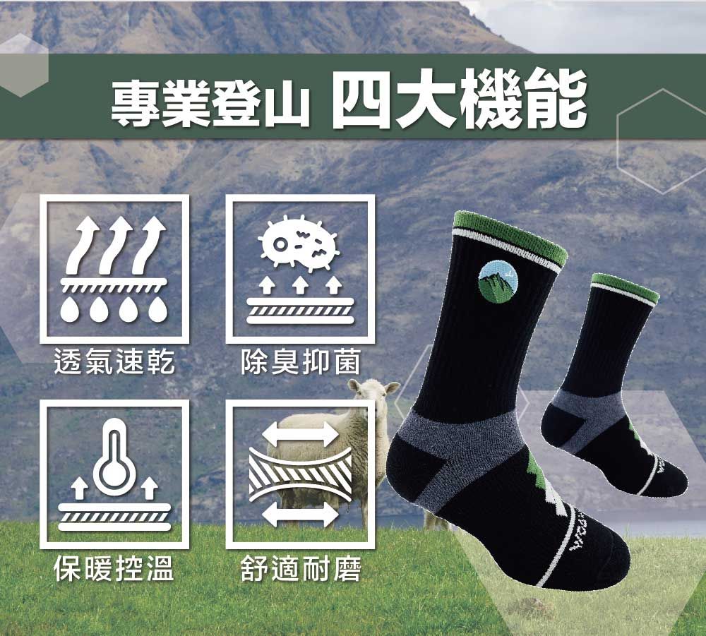 專業登山 四大機能透氣速乾除臭抑菌保暖控溫 舒適耐磨