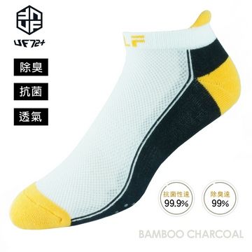 UF72 [] elf精梳棉三跟止滑氣墊加厚單車船襪UF5711-黃24-28