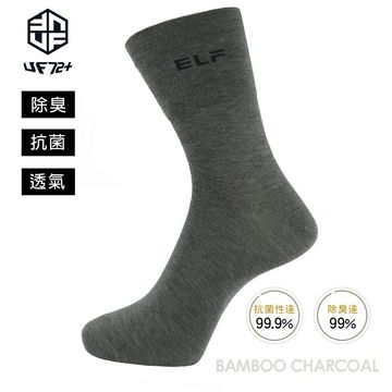 UF72 [] elf除臭竹炭寬口無痕休閒襪UF7012-灰色24-26