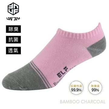 UF72 [] elf除臭竹炭高效橫紋船襪UF5313-粉灰22-24