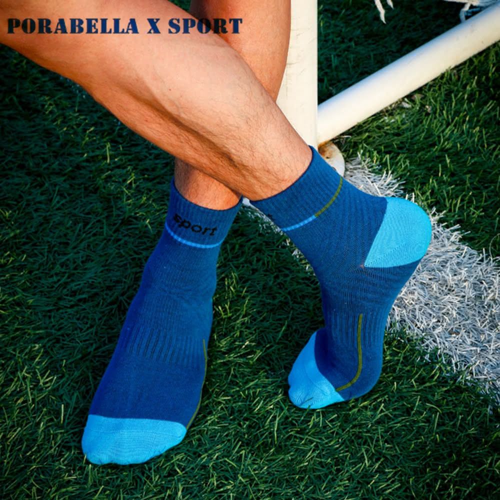 PORABELLA 3件組 男襪 中筒襪 撞色襪 撞色中筒襪 運動襪 中筒跑步襪 SPORT SOCKS