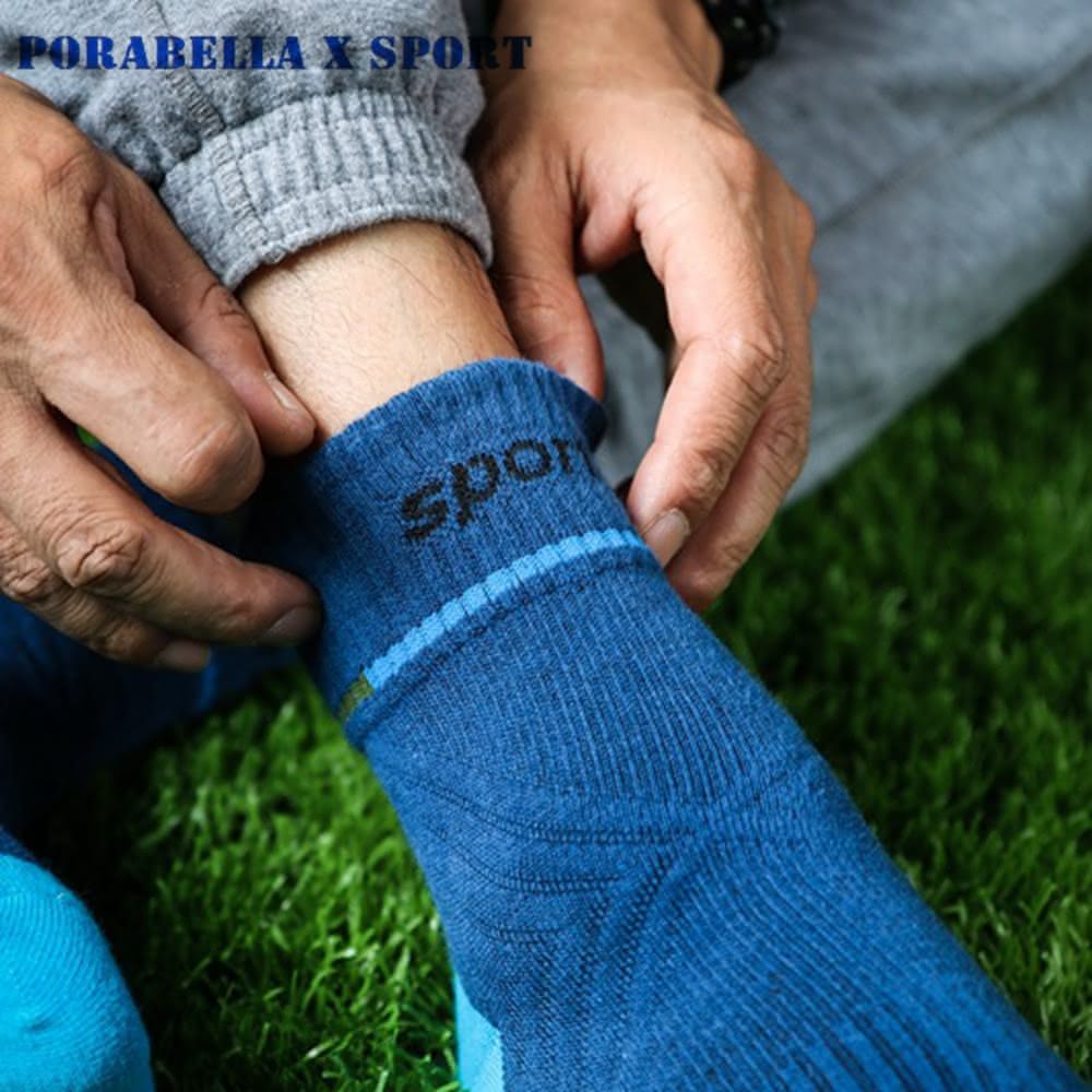PORABELLA 3件組 男襪 中筒襪 撞色襪 撞色中筒襪 運動襪 中筒跑步襪 SPORT SOCKS