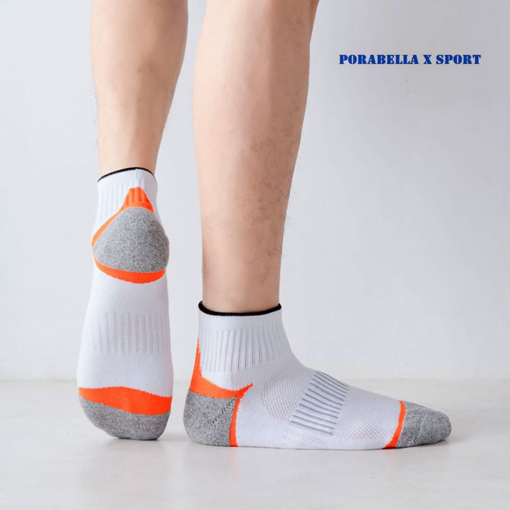 PORABELLA 3件組 男襪 運動襪 羅紋撞色襪 中筒襪 運動羅紋襪 撞色跑步襪 SPORT SOCKS