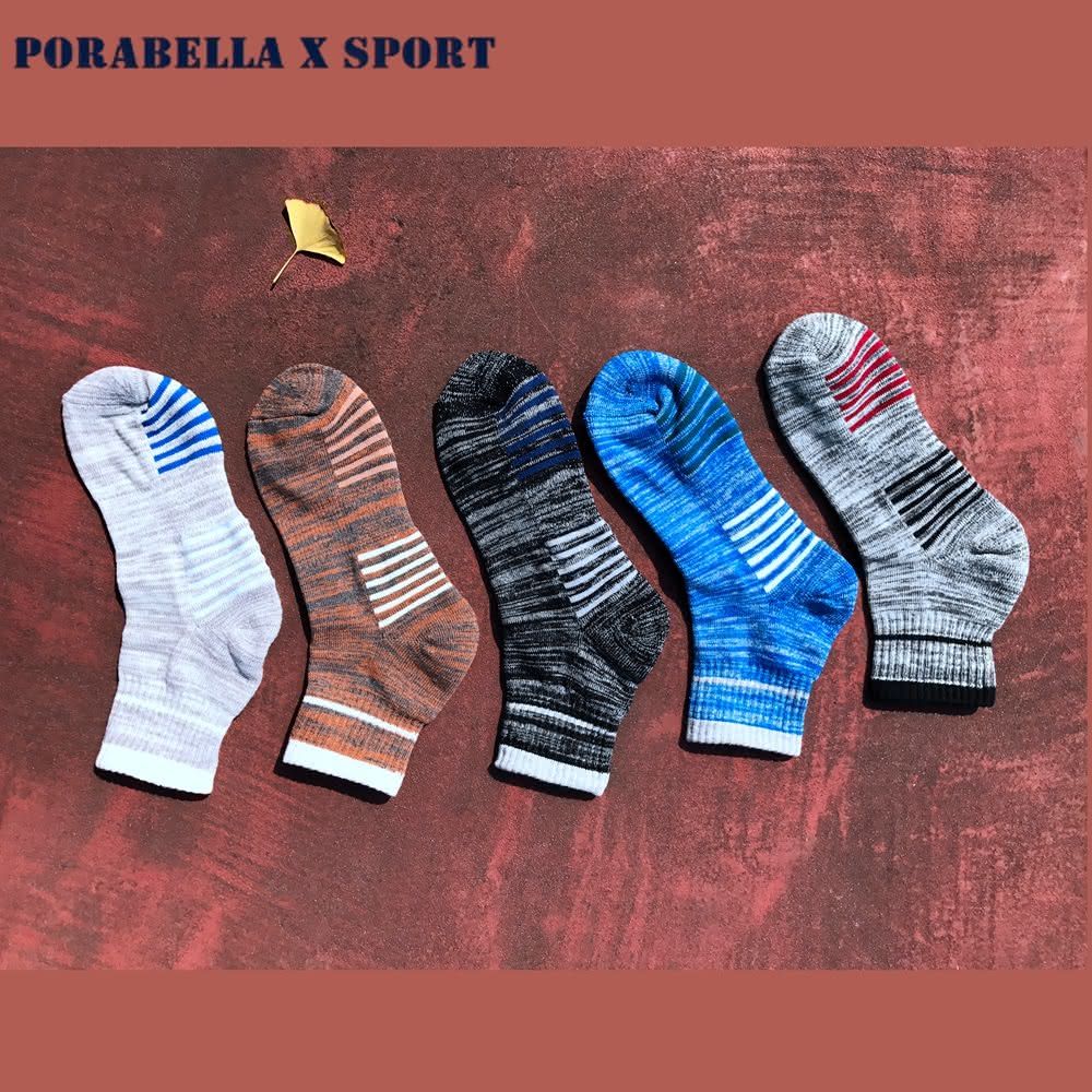 PORABELLA 3件組 男襪 撞色襪 中筒襪 運動襪 撞色羅紋襪 條紋跑步襪 SPORT SOCKS