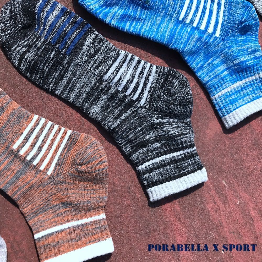 PORABELLA 3件組 男襪 撞色襪 中筒襪 運動襪 撞色羅紋襪 條紋跑步襪 SPORT SOCKS