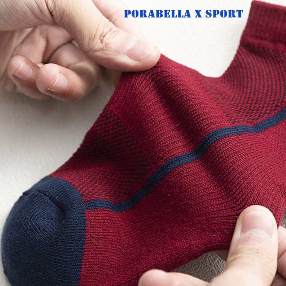 PORABELLA 3件組 男襪 撞色襪 淺口襪 短襪 運動襪 運動短襪 跑步襪 撞色短襪 SPORT SOCKS
