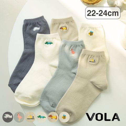 【VOLA維菈】百搭1/2刺繡襪