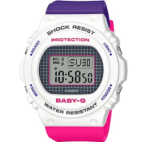 CASIO  BABY-G 25週年經典90年代復古撞色設計運動錶 (BGD-570THB-7)