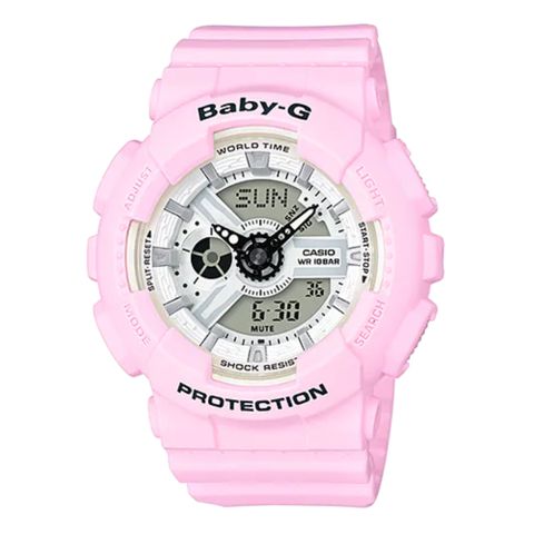 CASIO 卡西歐 BABY-G 粉嫩糖果色系雙顯休閒錶 (BA-110BE-4A)