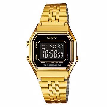 CASIO 卡西歐 復古經典-金帶黑面 LA-680WGA-1B