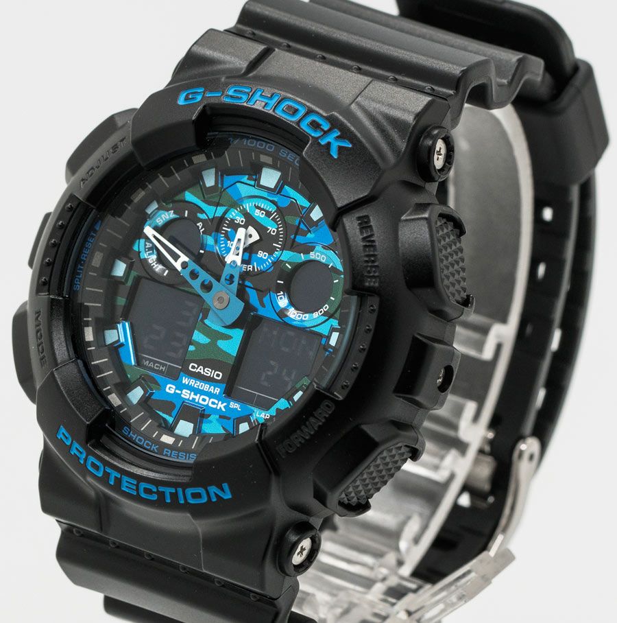 G-SHOCK 強悍迷彩潮流雙顯錶-藍迷彩(GA-100CB-1ADR) - PChome 24h購物