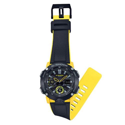 CASIO】G-SHOCK 碳纖維核心防護設計潮流休閒錶-黃(GA-2000-1A9