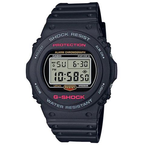【CASIO】G-SHOCK 經典復刻數位設計休閒錶-(DW-5750E-1D)