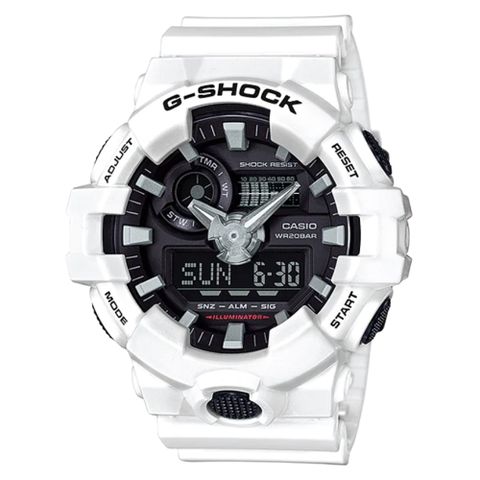 【CASIO】G-SHOCK 絕對強悍系列搶眼視覺雙顯錶 GA-700-7A