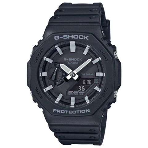 【CASIO】G-SHOCK 農家橡樹八角雙顯錶-黑X灰丁字 (GA-2100-1A)