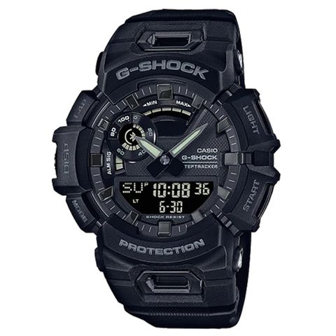 【CASIO】G-SHOCK 城市運動跑步訓練計步藍芽錶-黑(GBA-900-1A)