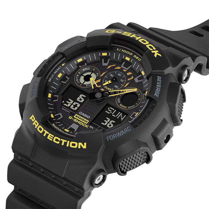 CASIO 卡西歐  G-SHOCK 搶眼撞色 GA-100CY-1A 兩百米防水 電子錶 雙顯運動錶 黑/黃