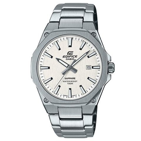 CASIO 卡西歐 EDIFICE 紳士時尚藍寶石玻璃鏡面不鏽鋼腕錶(EFR-S108D-7A)白面