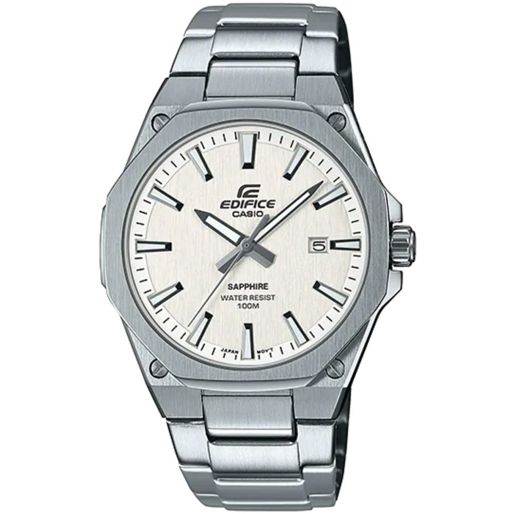 CASIO 卡西歐 EDIFICE 紳士時尚藍寶石玻璃鏡面不鏽鋼腕錶(EFR-S108D-7A)白面