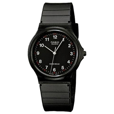 CASIO 極限輕薄數字錶 - 黑面白字 (MQ-24-1B)